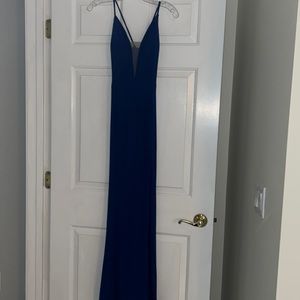 Cachet long blue evening gown